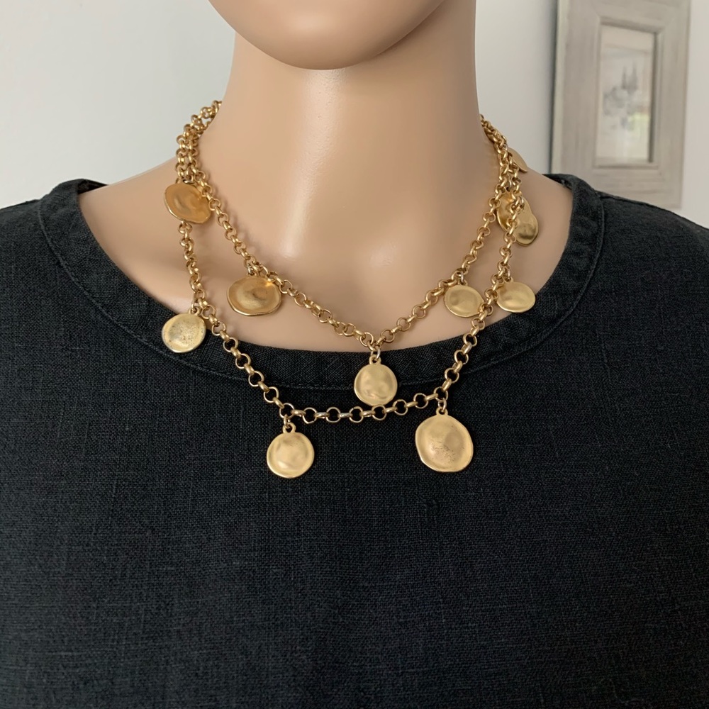 Gold medallion necklace